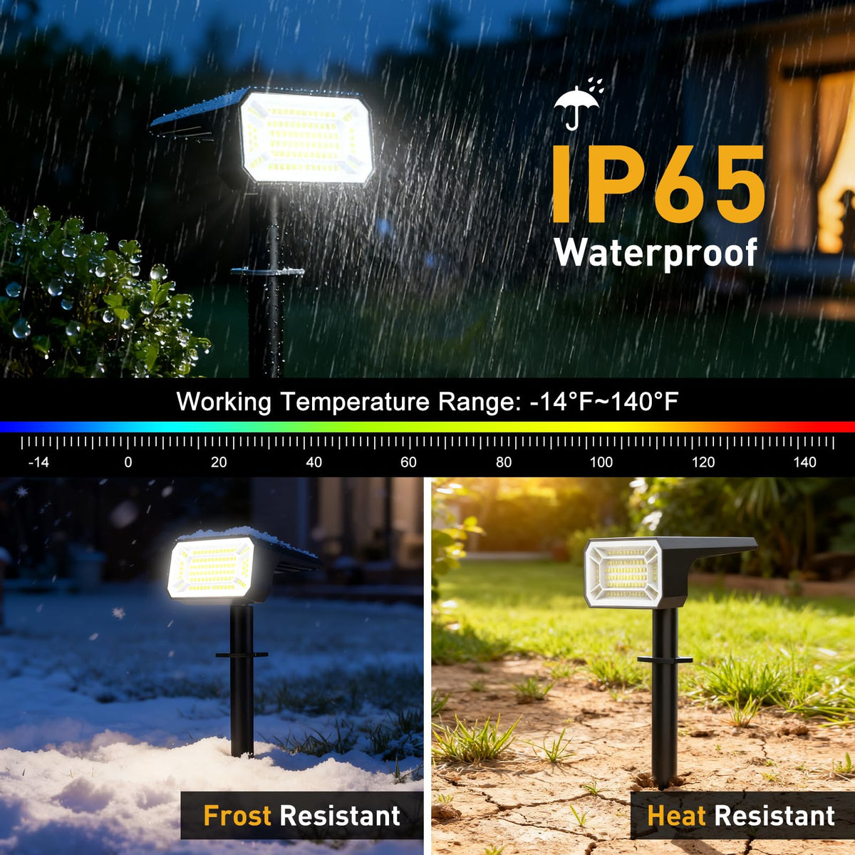 NACINIC Solar spot light on pathway providing even illumination
