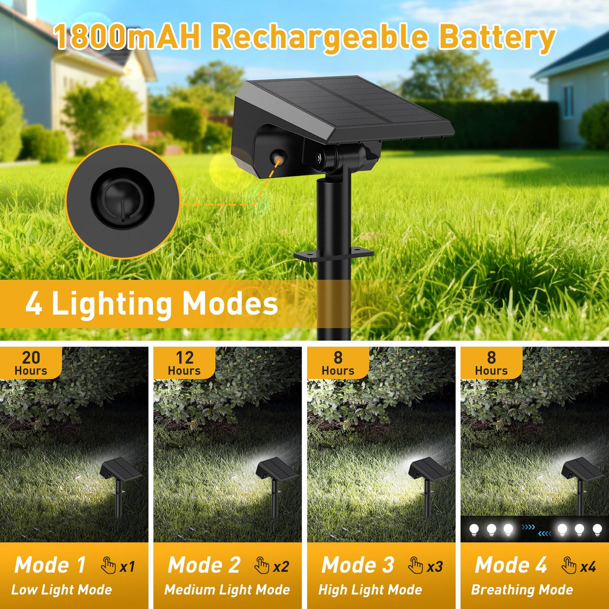 NACINIC Solar spot light wall-mounted glow for entryway