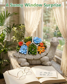 Nacome backyard turtle lawn art with solar illumination for evenings