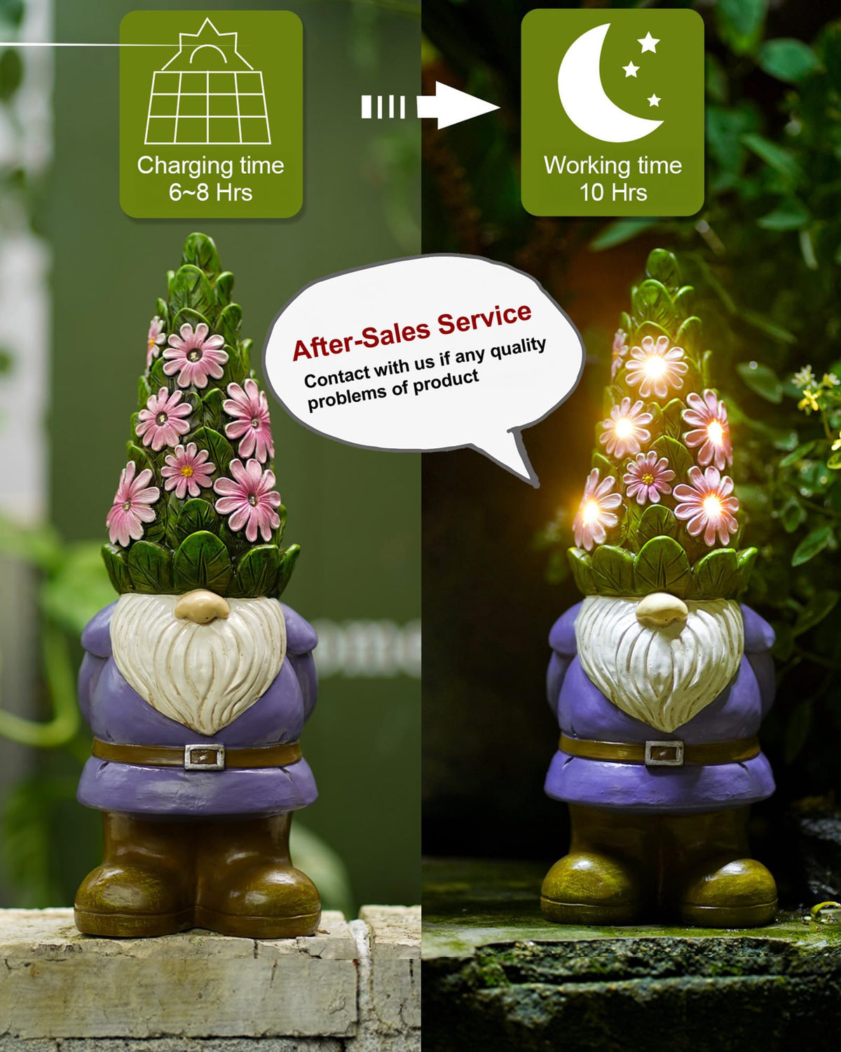 Nacome front porch gnome lights up entryway with welcoming ambiance