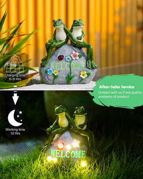 Nacome recycled-material frog statue offers durable outdoor decor