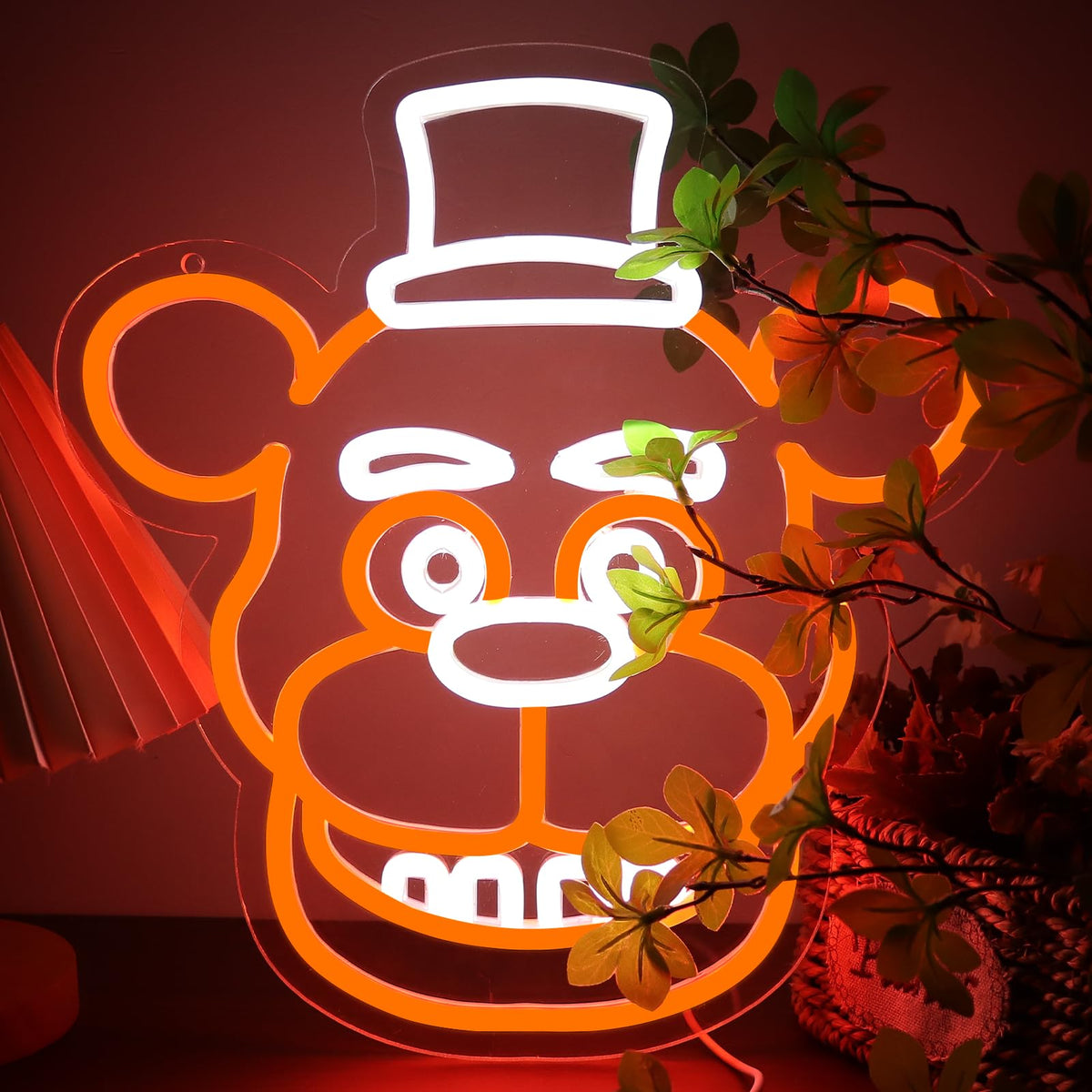 Nacynacy Bear Neon Sign on wall decor provides playful ambient light.