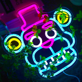 Nacynacy Five Nights LED neon light enhances gameroom ambiance.