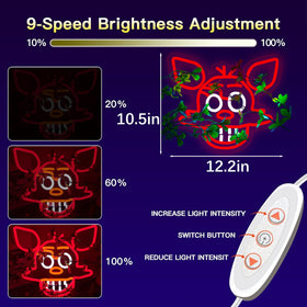 Nacynacy Fnaf Fox neon sign brightness adjustable for mood lighting