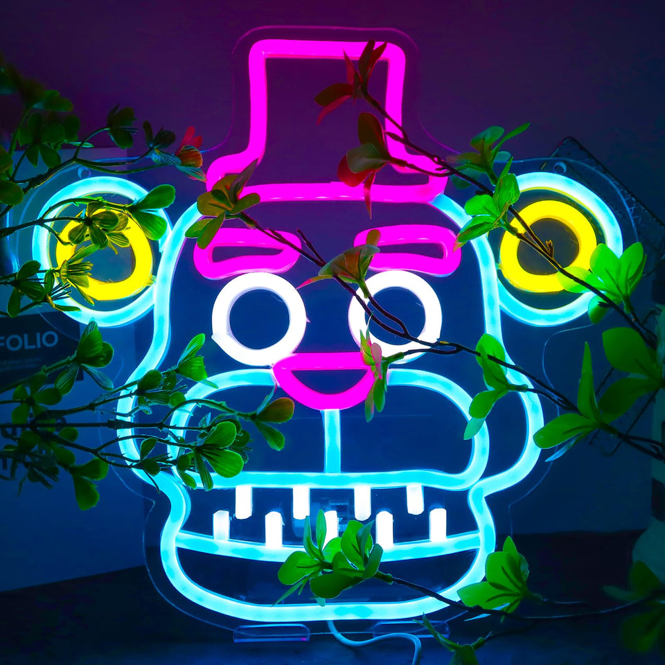 Nacynacy Fnaf Frendy neon sign wall decor glows with vibrant energy.