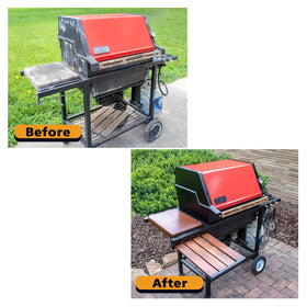 Metal machine finish achieved with NADAMOO high heat spray coating.