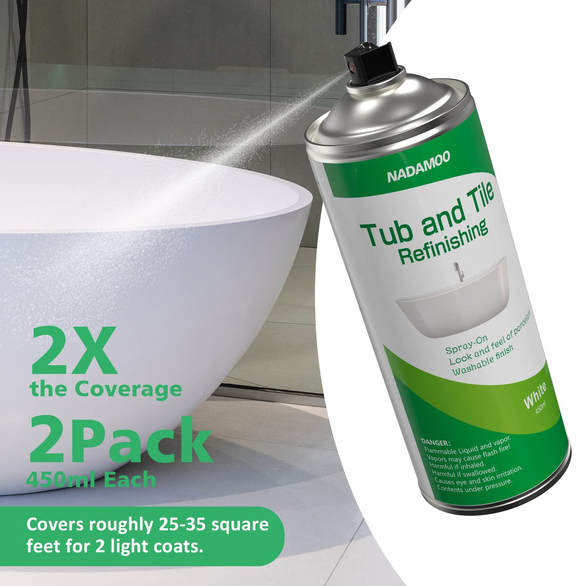 NADAMOO fiberglass sink refinishing spray for durable coating