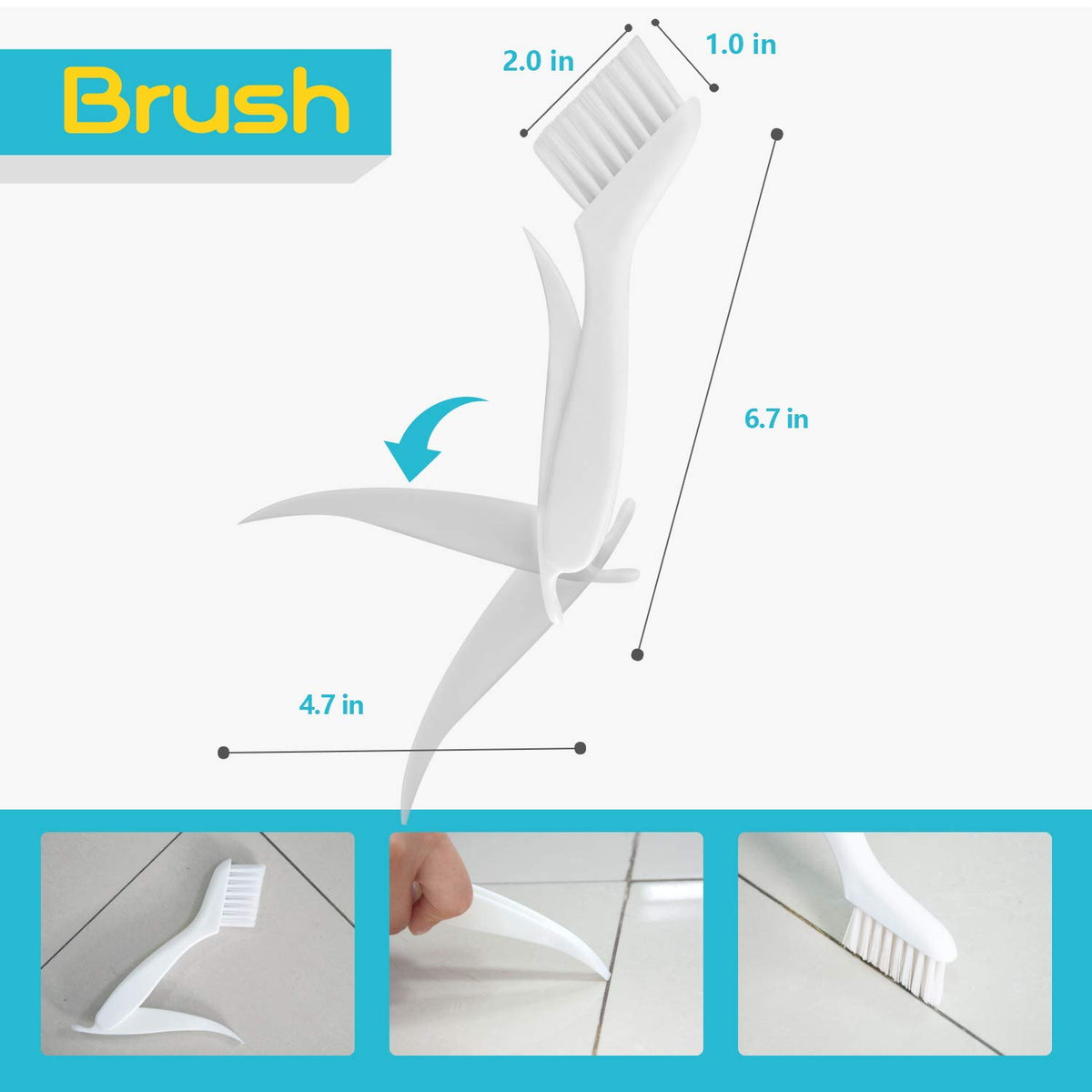 NADAMOO foldable cleaning brush removing grout dirt
