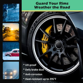 NADAMOO heat-resistant coating on car wheel area withstands high temperatures without brittleness.