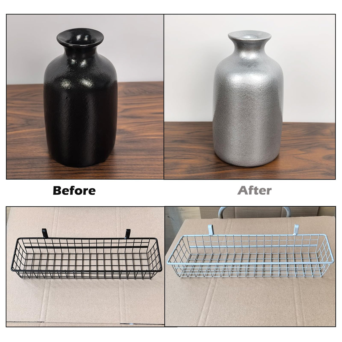 NADAMOO silver spray on wood and plastic for vibrant, durable decor.