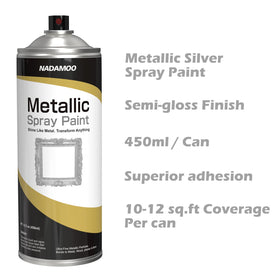 NADAMOO fast-drying silver spray dries to touch in minutes.