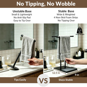 NADAMOO wide weighted base keeps the rack stable on counters.