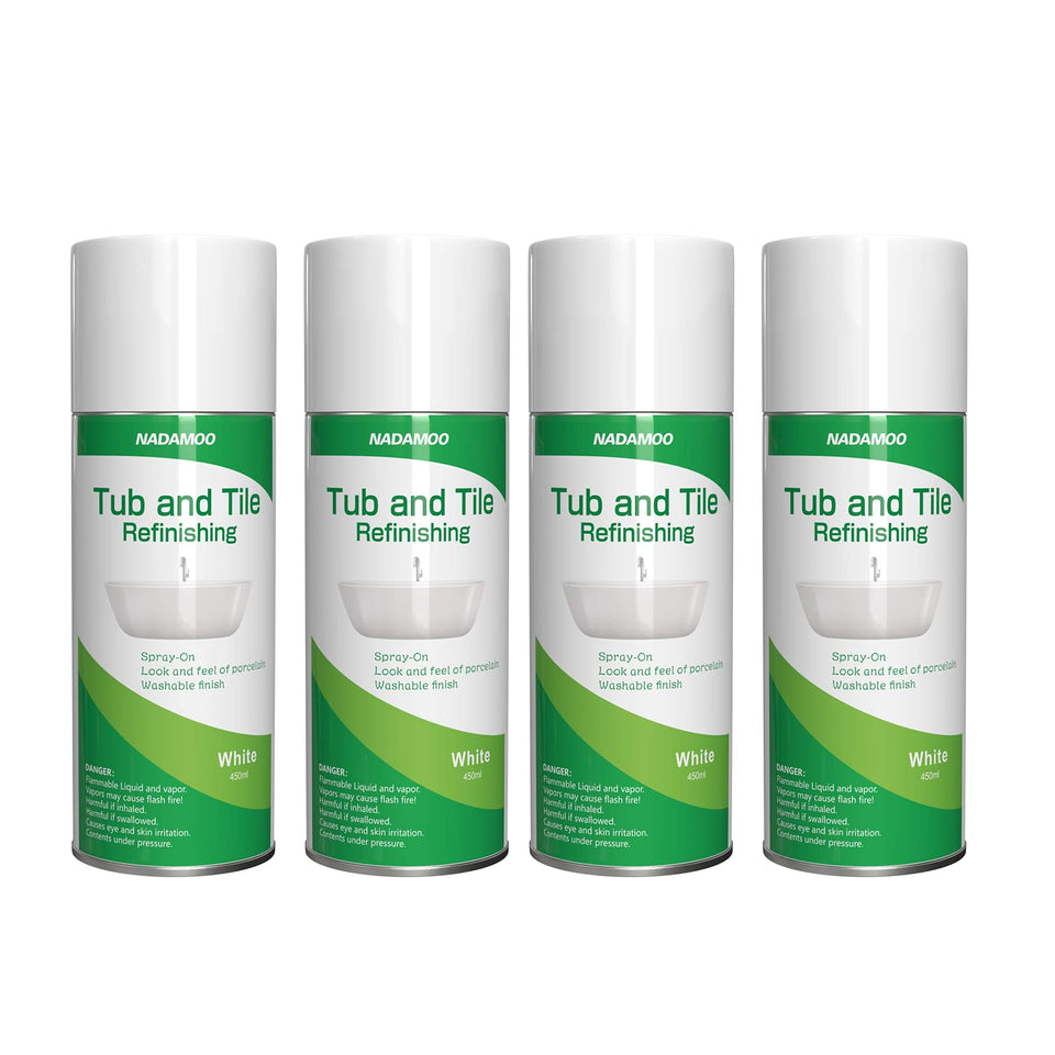 NADAMOO tub tile spray paint white can for quick bathroom refresh.