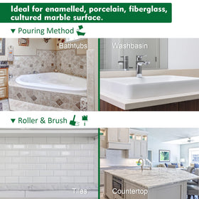 NADAMOO White Semi-Gloss Finish dries to a resilient bathroom surface.