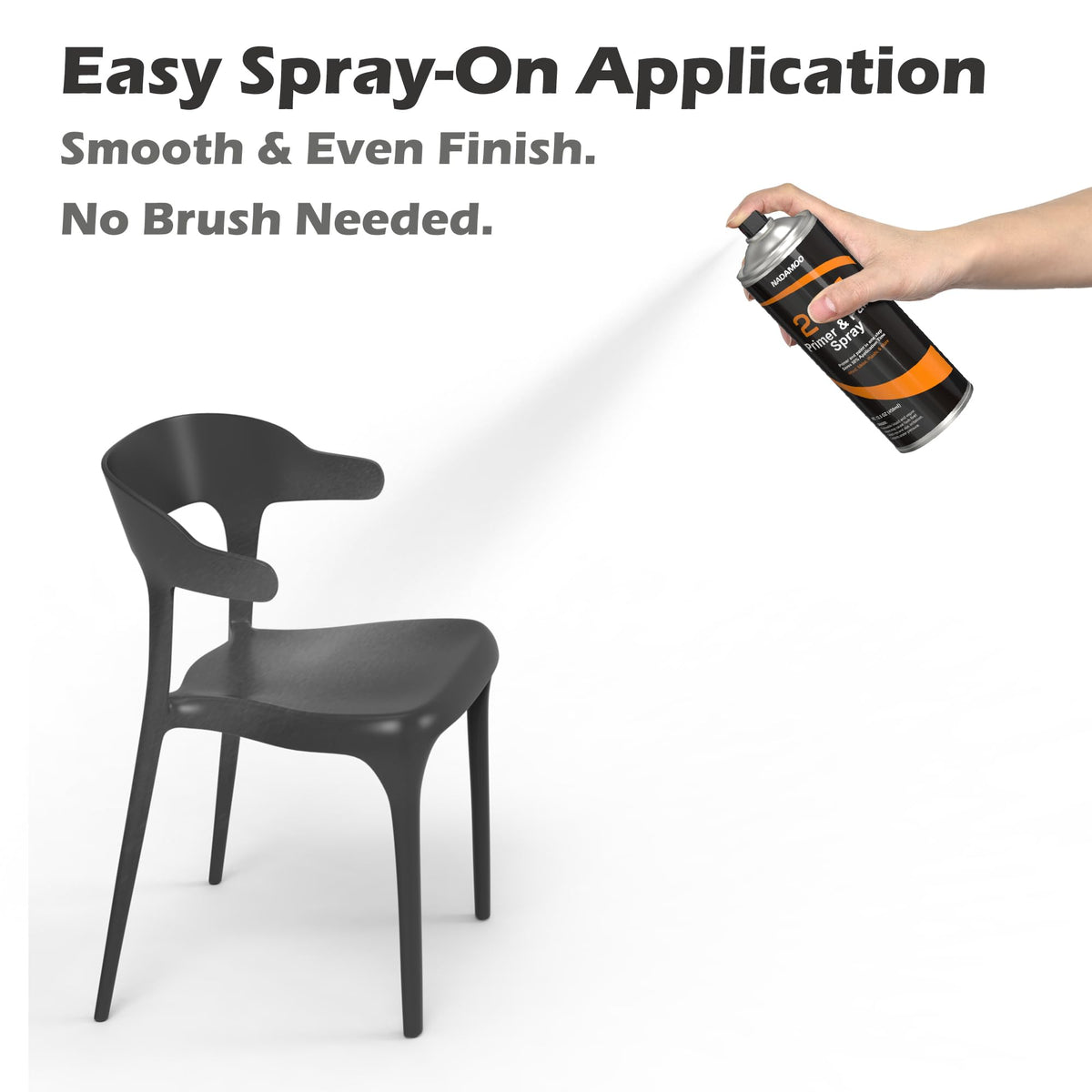 NADAMOO wicker-friendly spray coats intricate frames without drips.