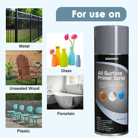 NADAMOO primer on wood and plastic provides strong coverage.