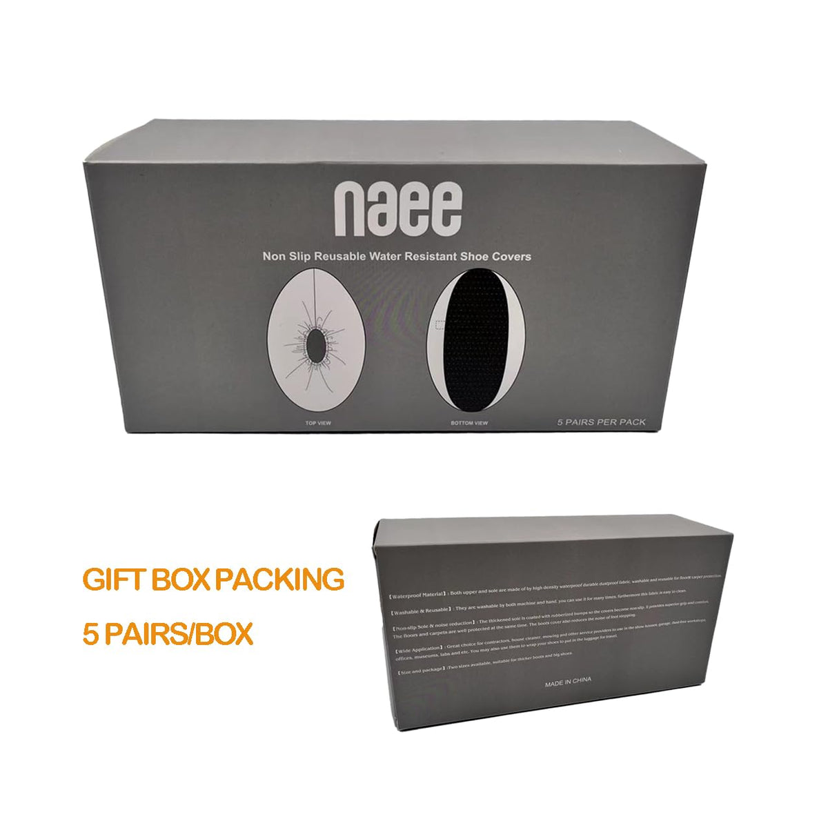 NAEE shoe covers non-slip-soles provide steady grip on smooth floors