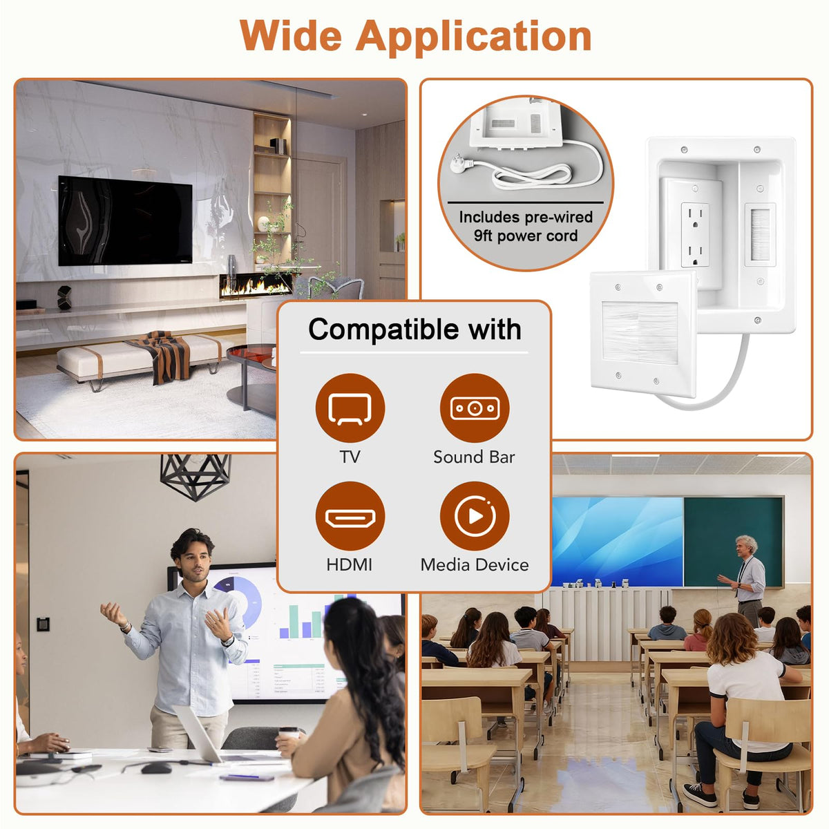 Naerza ideal for TV, AV gear, and cables in living rooms or offices.