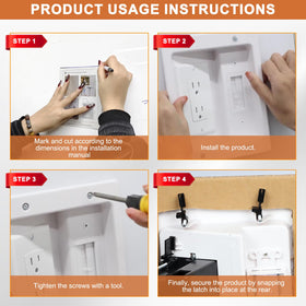 Naerza white sleek finish fits many rooms and hides wires behind the wall.