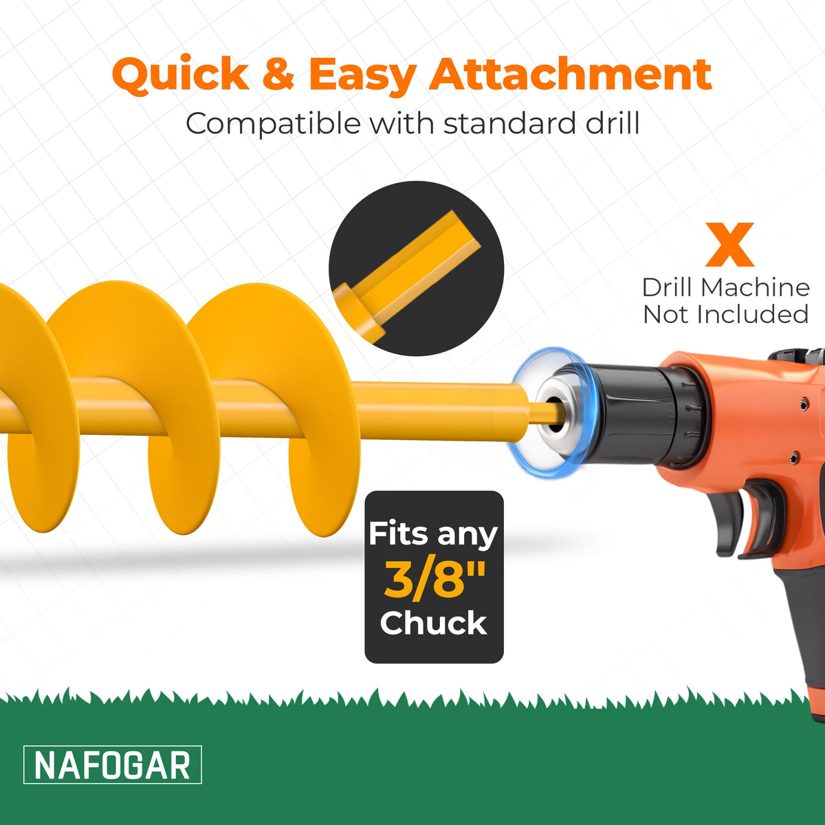NAFOGAR dig holes for plants and posts with spiral bit