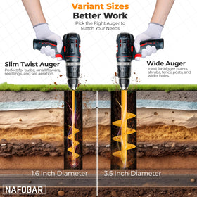 NAFOGAR garden auger features durable alloy steel construction