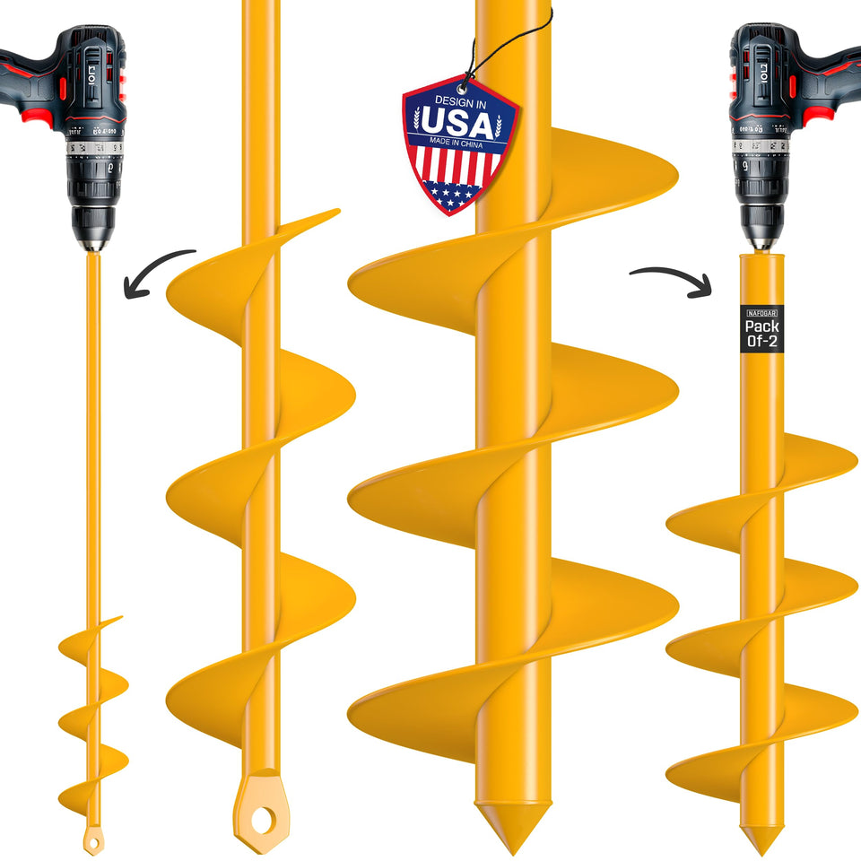NAFOGAR garden auger 1.6x16.5 inch bit drilling for fast planting