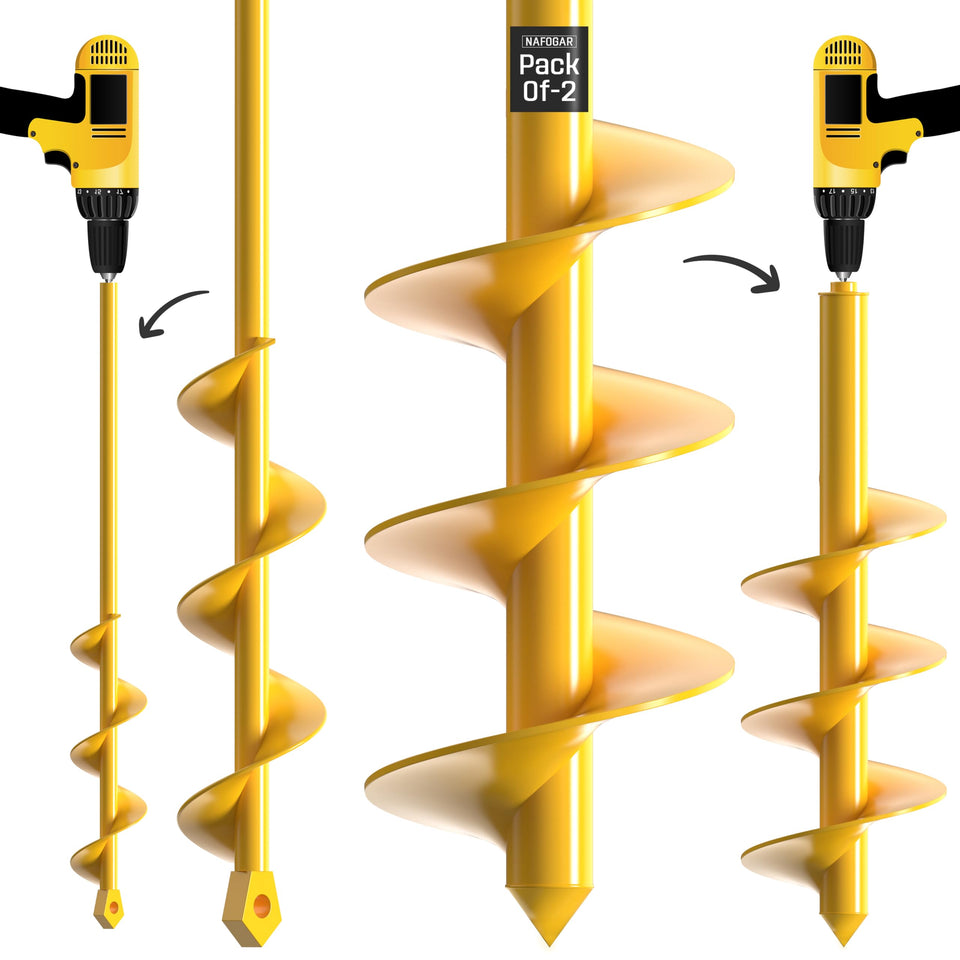 NAFOGAR garden auger drill bit for bulb planting and quick hole digging