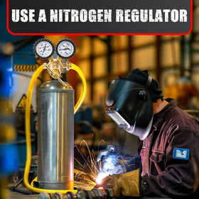 NAKAO regulator assembly with brass components supports long-lasting use.
