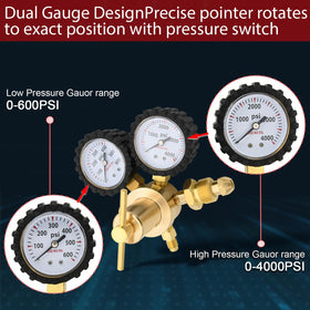 2-inch gauge plus 0-600 PSI display supports quick, clear readings