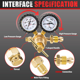 NAKAO nitrogen regulator 1/4-inch flare outlet for easy installation.