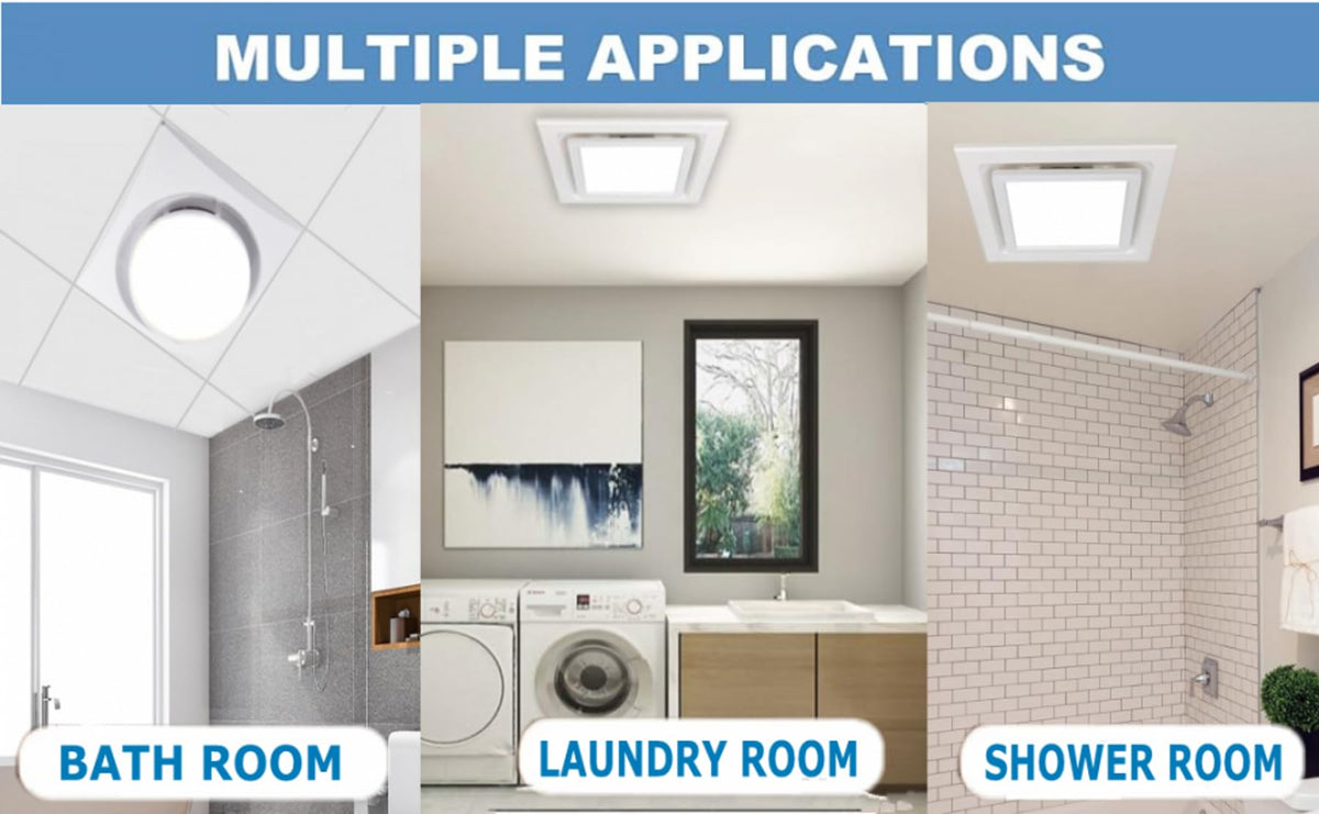 Nalle square LED light panel brightens showers with 6000K illumination.