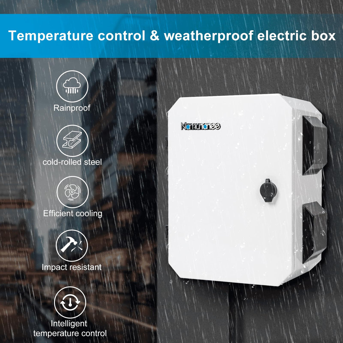 Namunanee outdoor box back panel disassembled for easy equipment installation