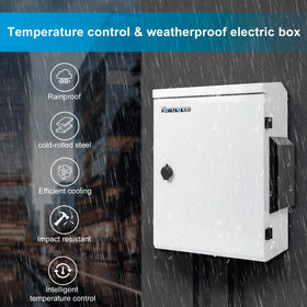 Namunanee outdoor box back panel open for easy equipment installation.