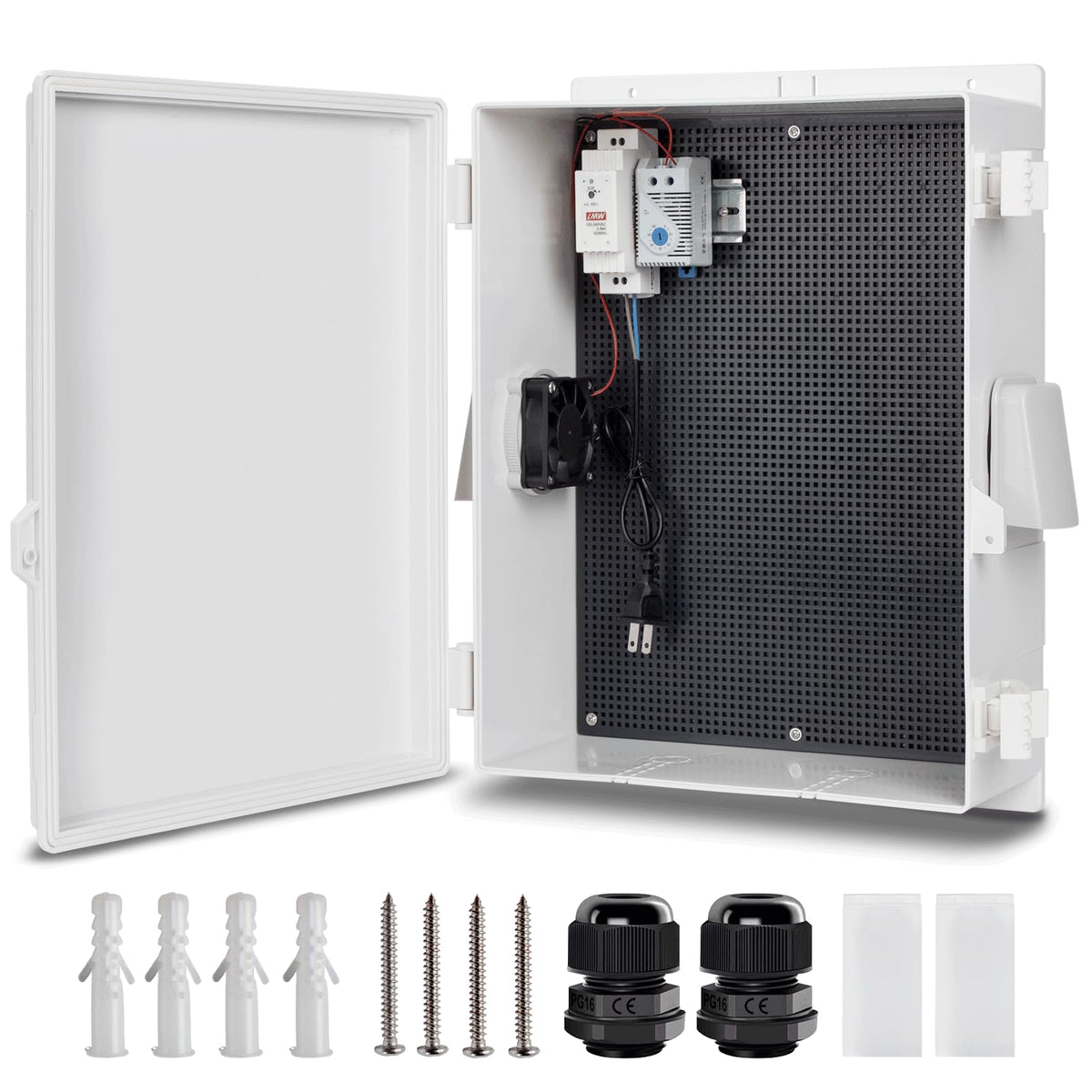 Namunanee outdoor box with thermostat and fan for auto cooling during hot days.