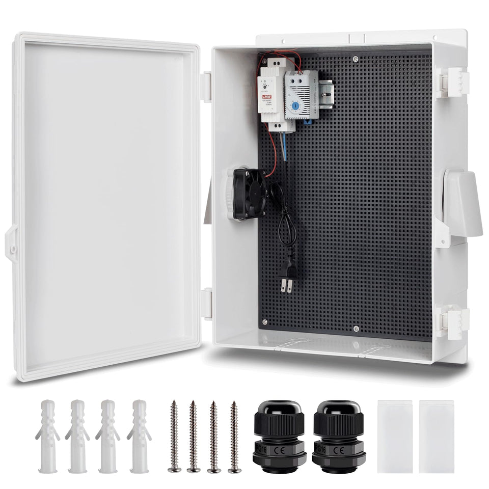Namunanee outdoor box with thermostat and fan for auto cooling during hot days.