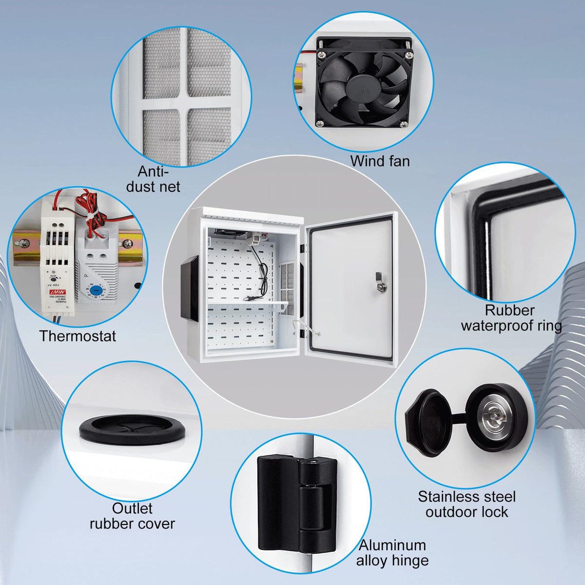 Namunanee enclosure supports wall or pole mounting for flexible installation.