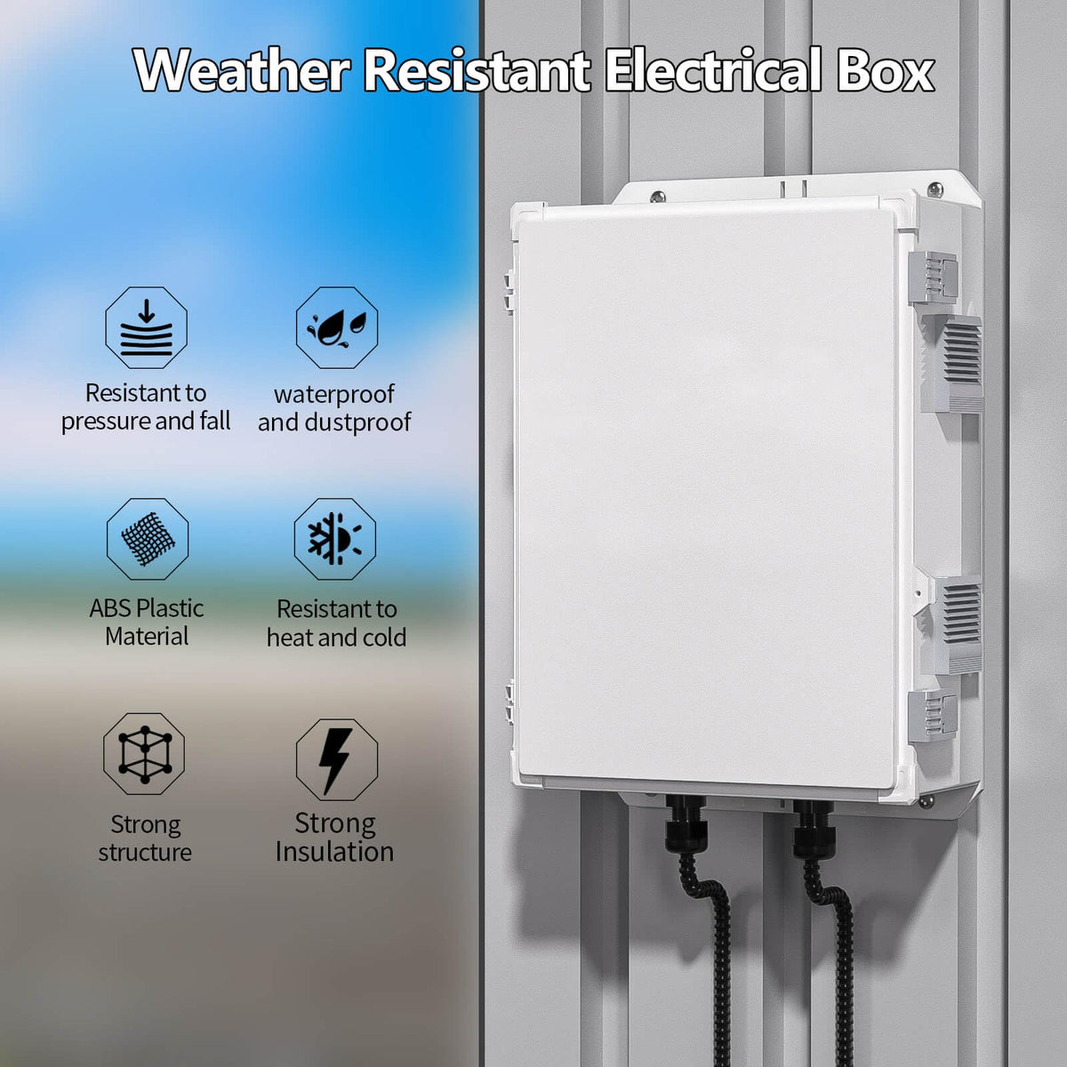 Namunanee outdoor junction box internal mounting panel simplifies equipment installation.