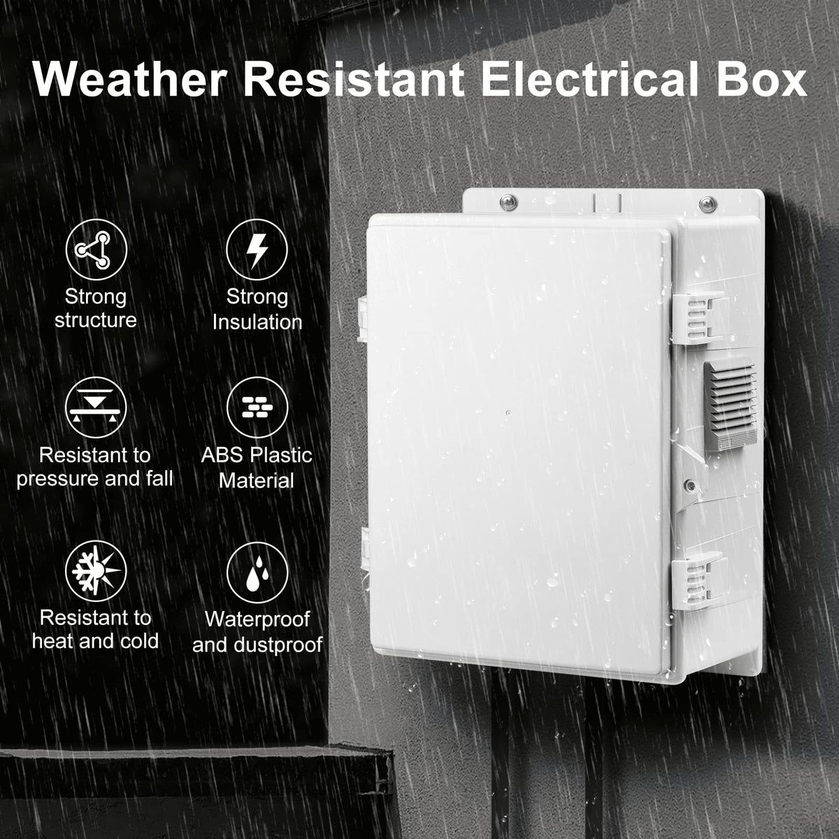 Namunanee outdoor junction box with open cover for quick wiring access