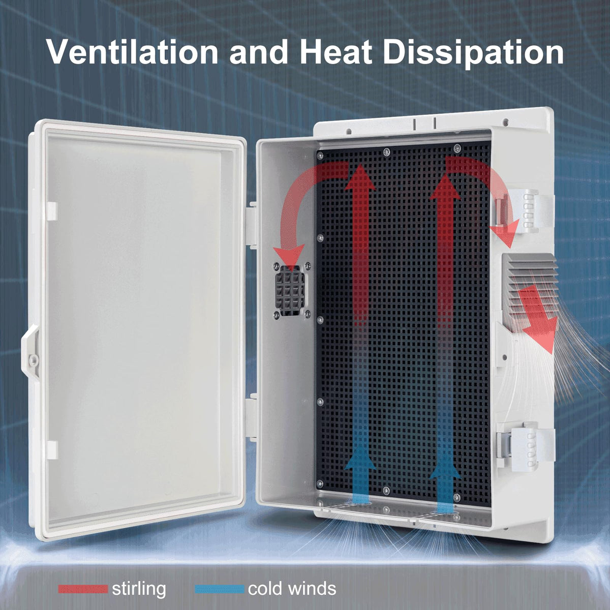 Namunanee rainproof louvers shield interior from rain while venting heat.