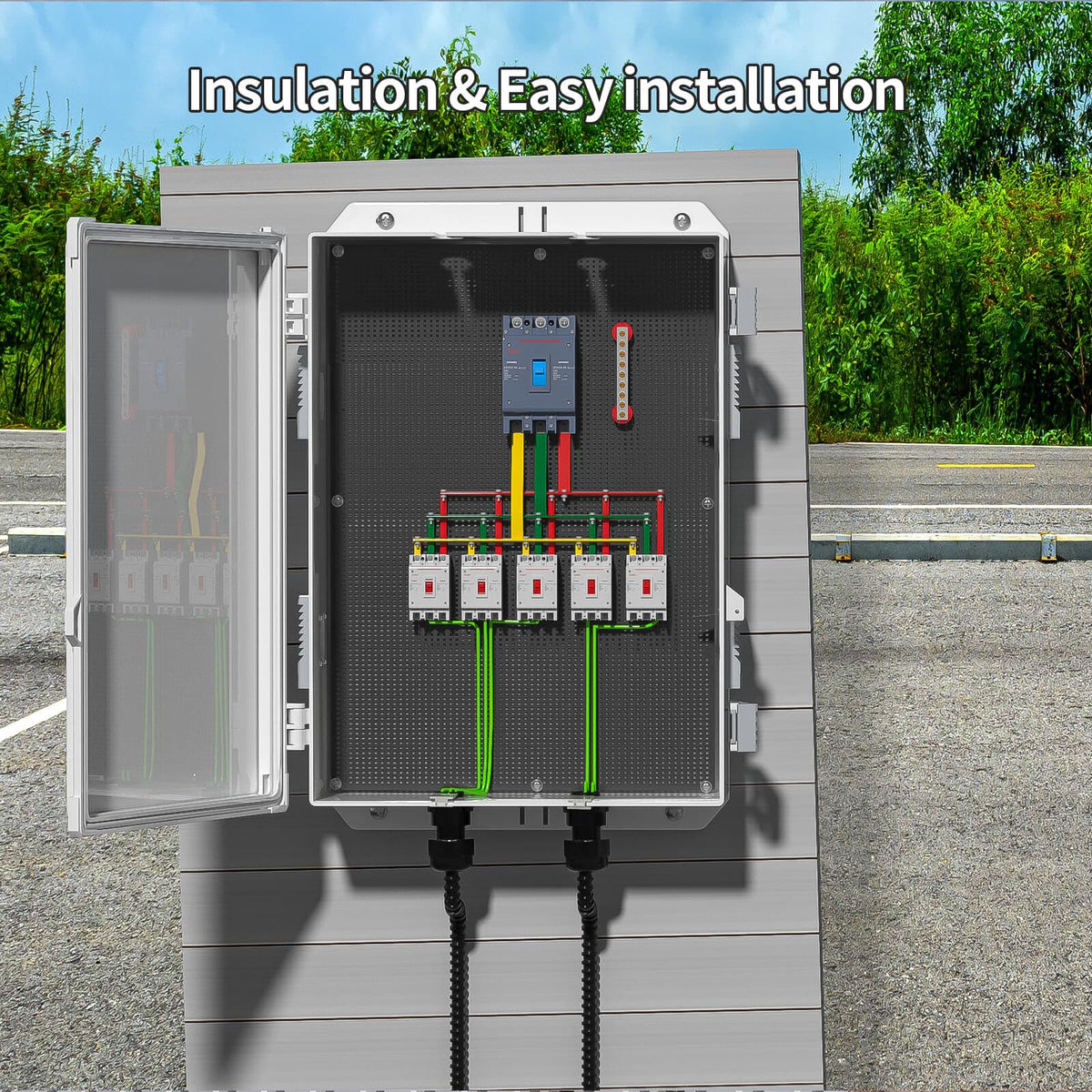 Namunanee outdoor junction box ventilation holes aid heat dissipation.