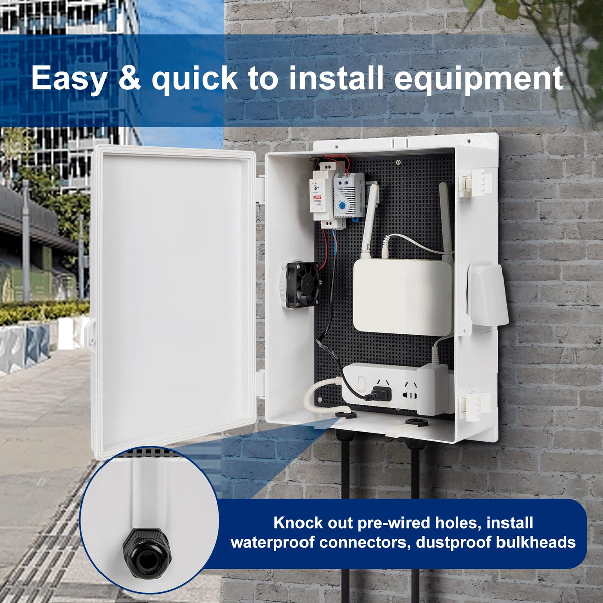 Namunanee water-resistant ABS enclosure protects outdoor electronics against weather and impact.