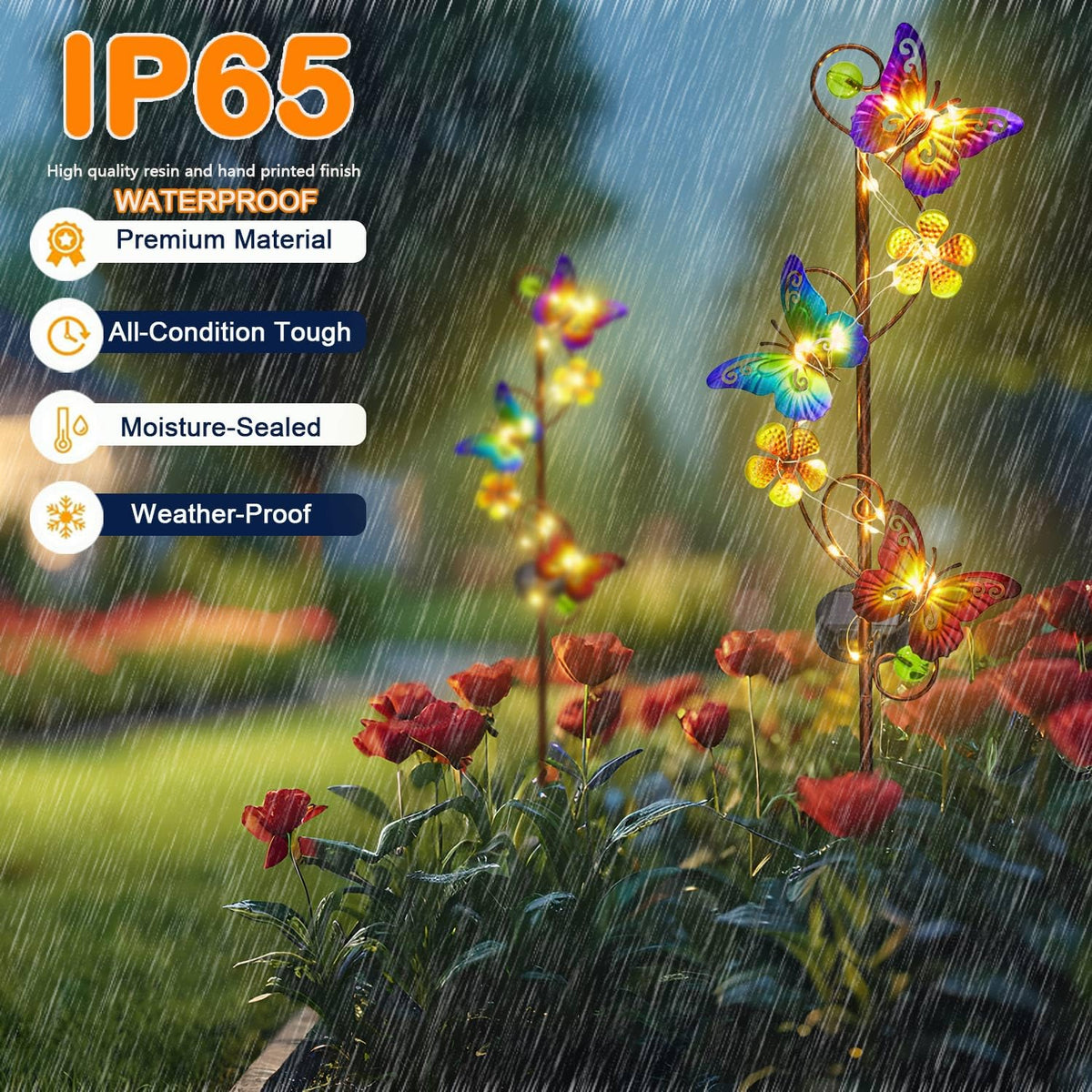 NAN ZAI NAN FANG butterfly outdoor light is waterproof for year-round use.