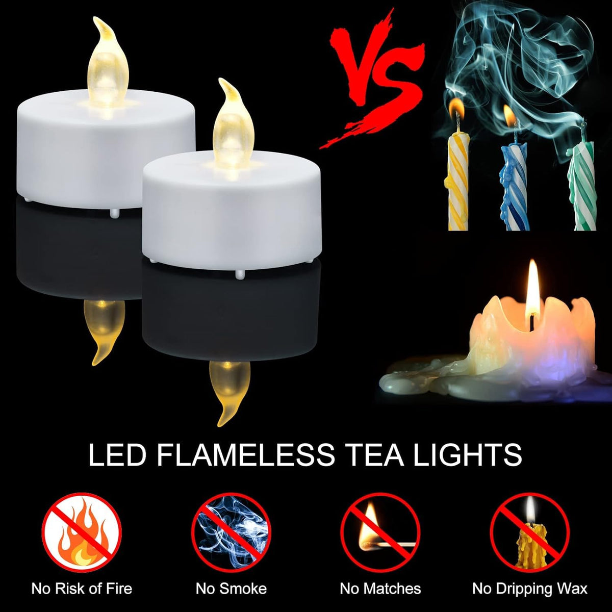 Nancia LED tea lights emit warm white glow for cozy spaces