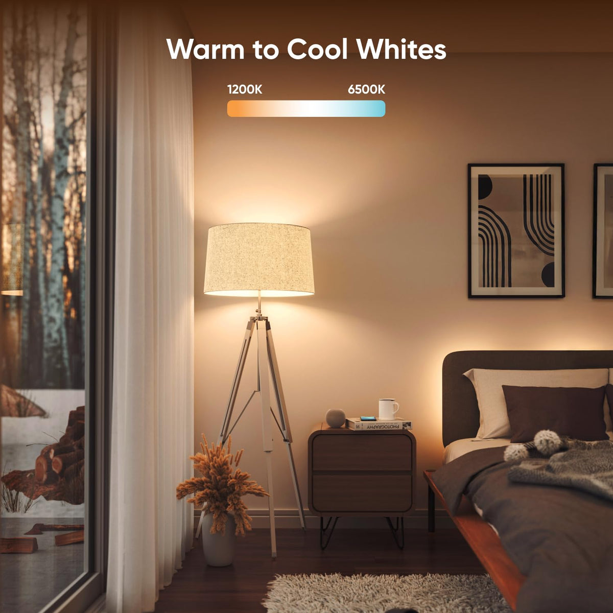 Nanoleaf Essentials bulb circadian lighting adjusts for day-night comfort.