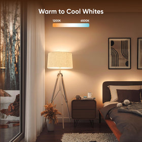 Nanoleaf Essentials bulb circadian lighting adjusts for day-night comfort.