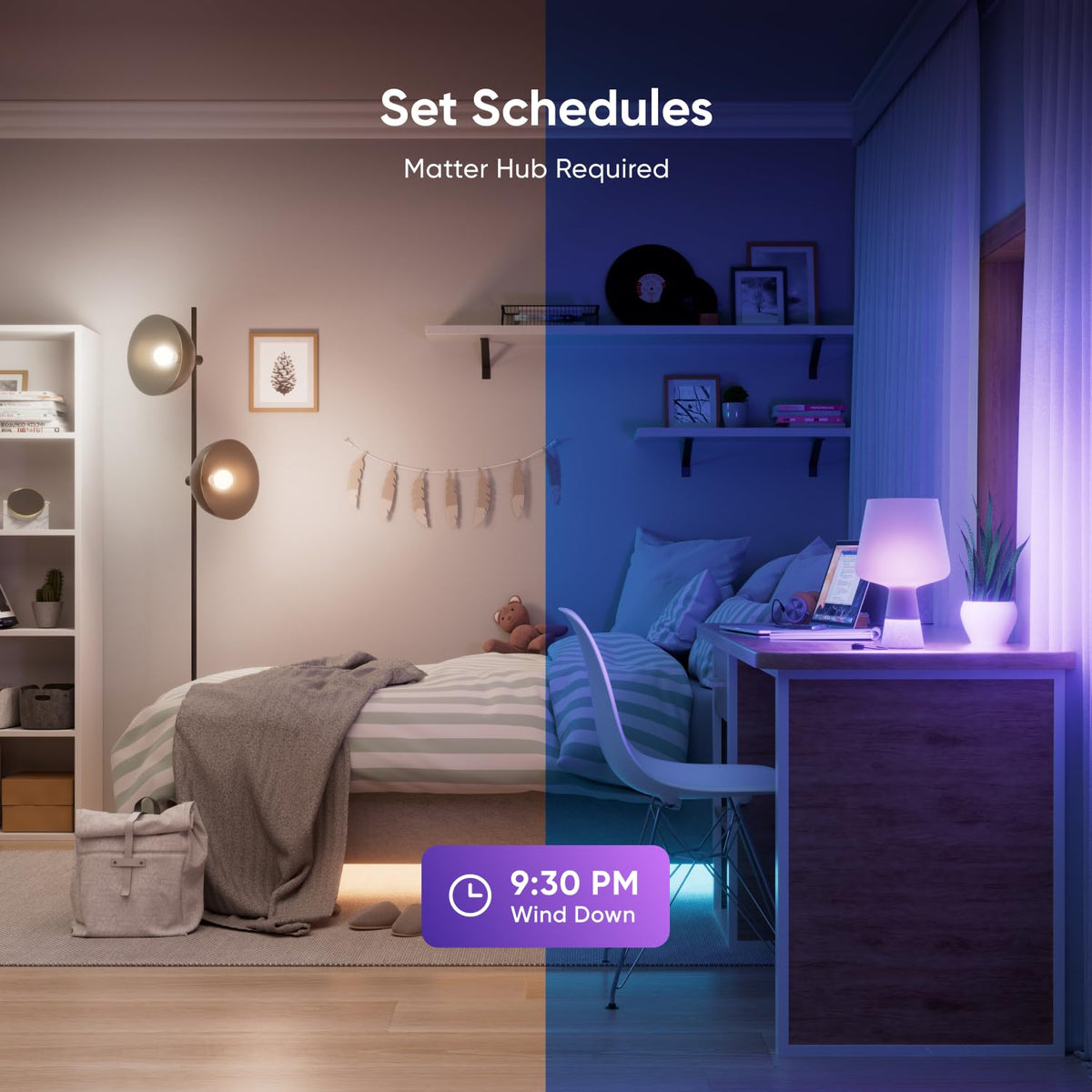 Nanoleaf Essentials bulb 2.4 GHz Wi-Fi setup ensures reliable connection.