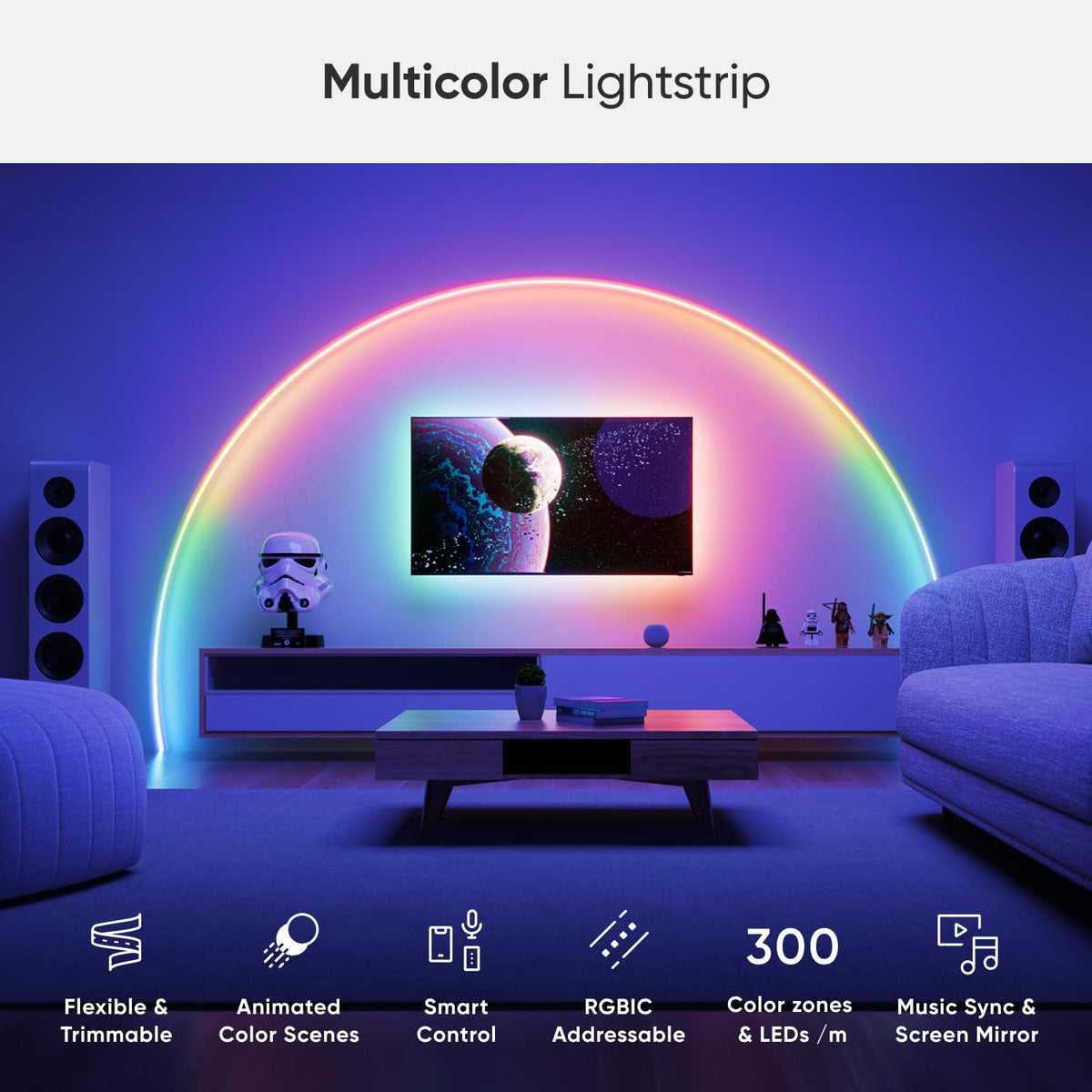 Nanoleaf Essentials inline controller for quick brightness and scene adjustments.