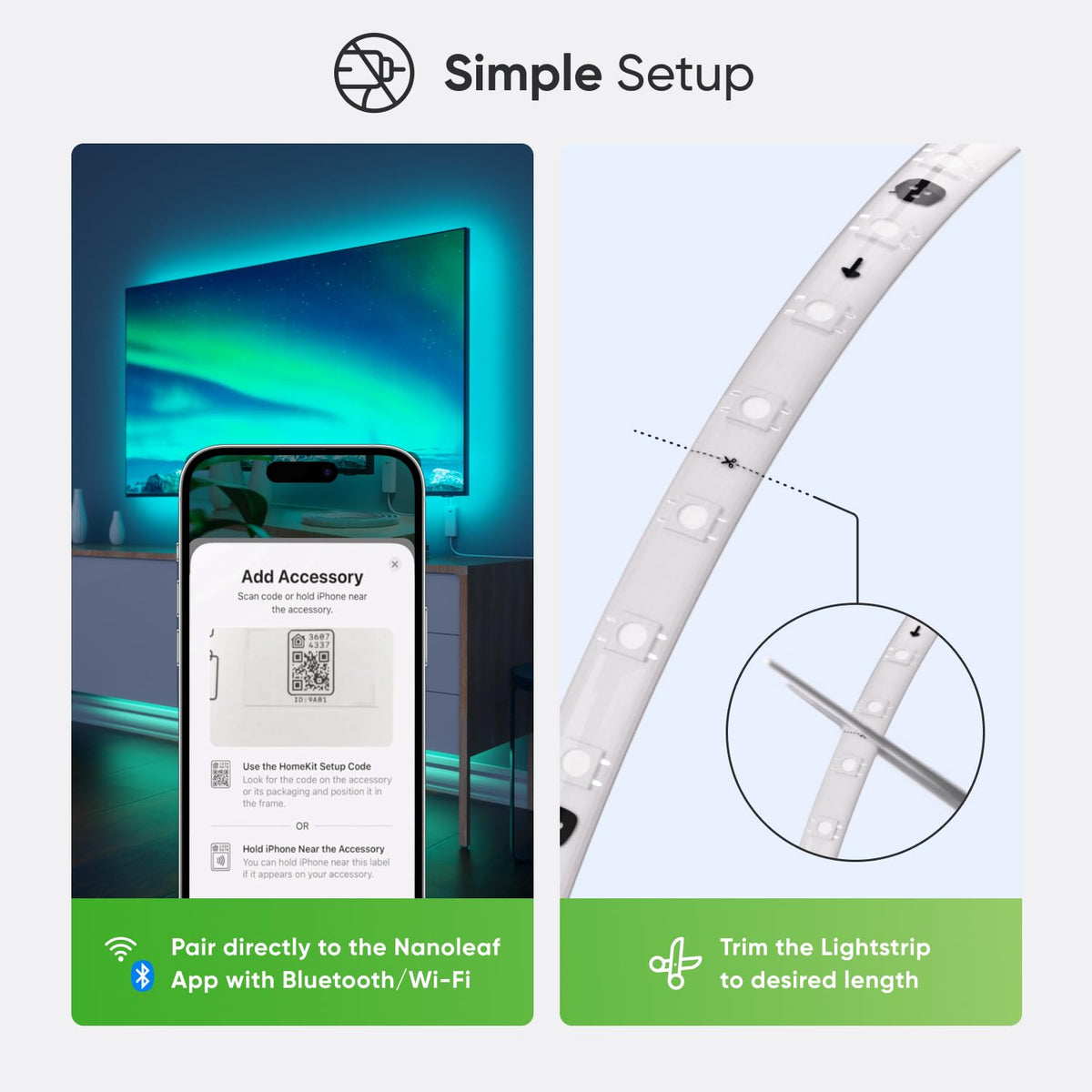 Matter compatibility enables smooth smart home integration with Nanoleaf Essentials.
