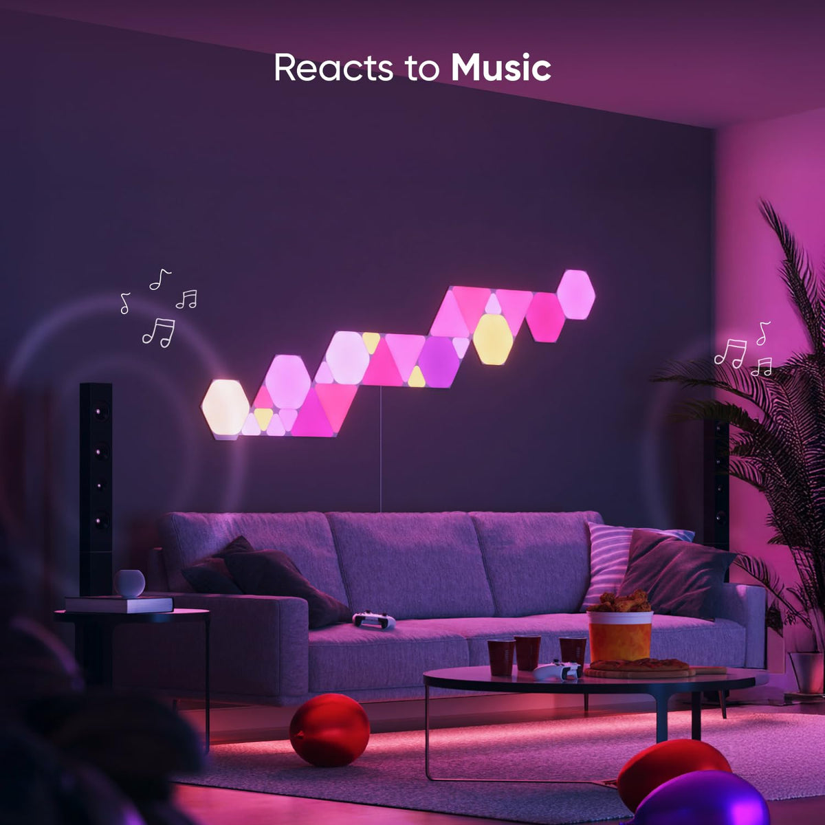 Nanoleaf Shapes Hexagons remote access gives effortless brightness tweaks from across the room.