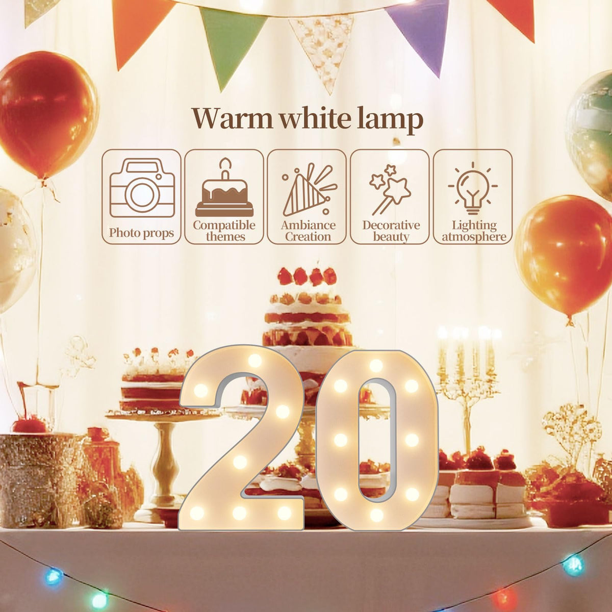 NANXU LED warm-light marquee creates a cozy party atmosphere